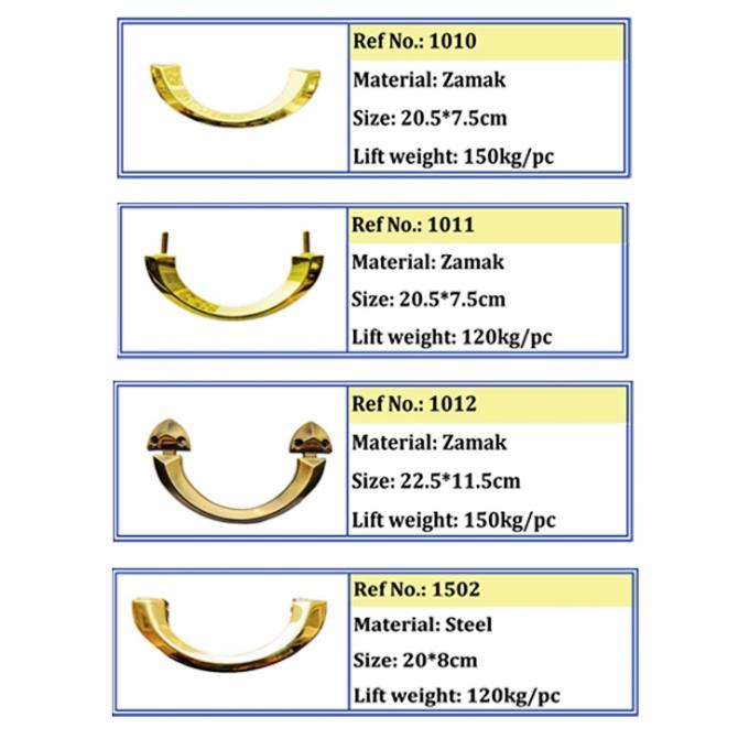 Haute poignée 1010 de cercueil de couleur de poli et d'or