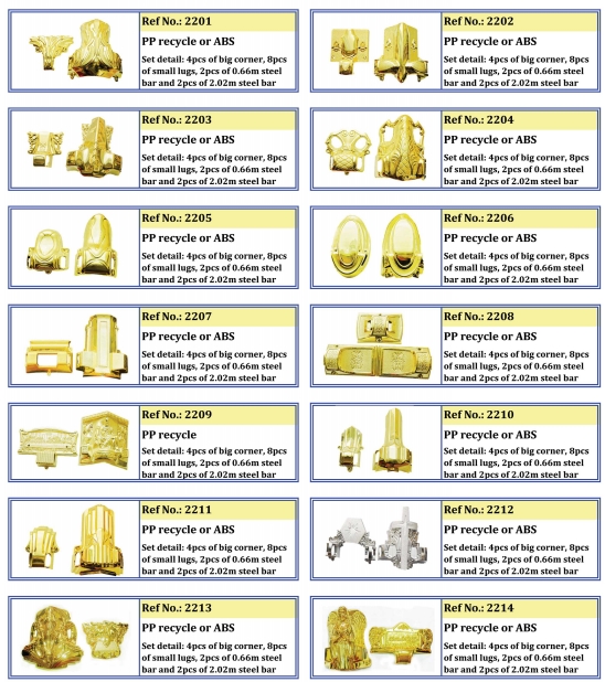 Articles funèbres pour la poignée de cercueil dans la couleur carrée d'or des garnitures 2208 de cercueil de conception
